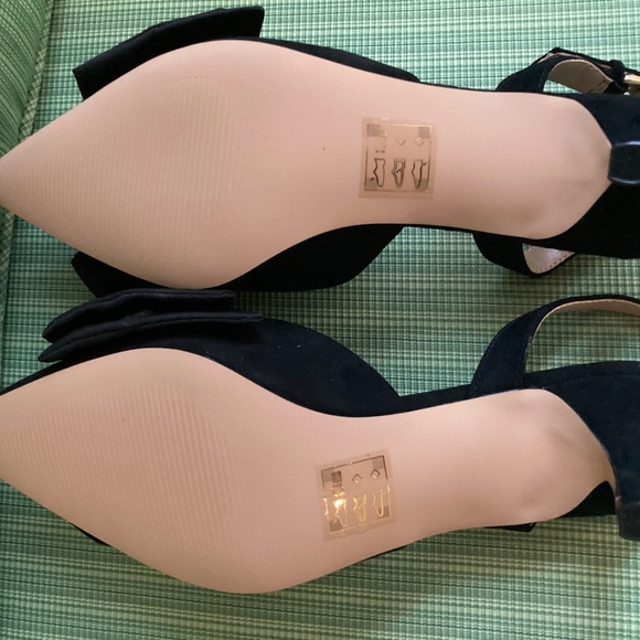 NIB Black Draper James "Tess" Suede Slingbacks with Bow Sz 8.5 - Picture 3 of 3